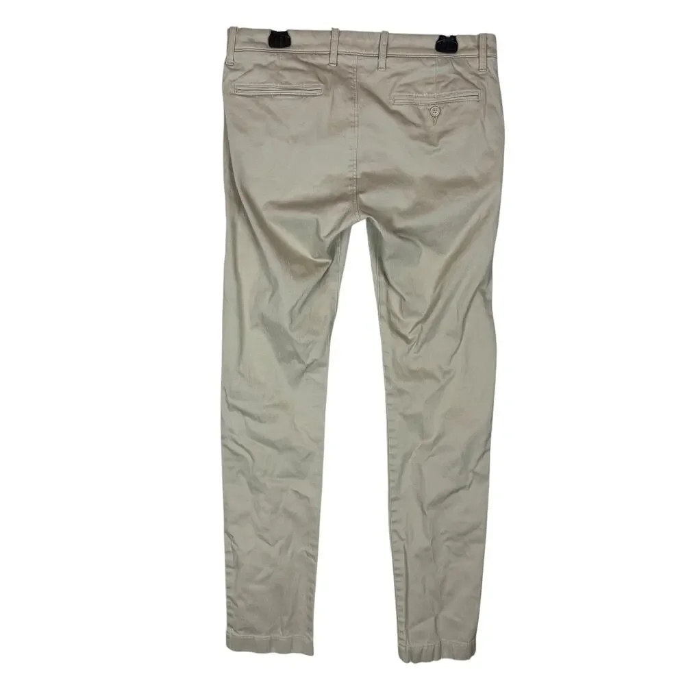 J.Crew 484 Chino Pants Mens 32x34 Beige Stretch Slim Fit‎ Mid-Rise Flat Front